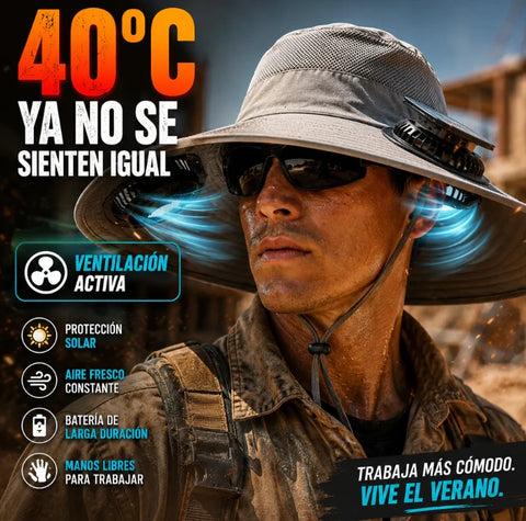 SOMBRERO CON VENTILADORES